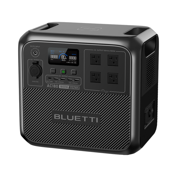 BLUETTI AC180 大容量ポータブル電源 | 防災推奨 |1152Wh、1800W