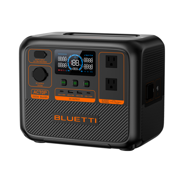 BLUETTI AC70P 小型ポータブル電源 | 防災推奨・車中泊・キャンプ 