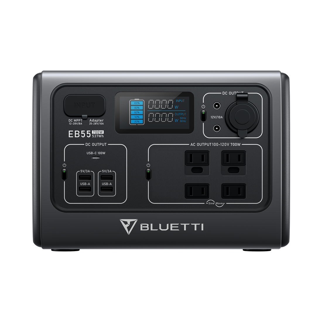 BLUETTI EB55 小型ポータブル電源 | 小型軽量・車中泊・キャンプ |537Wh、700W