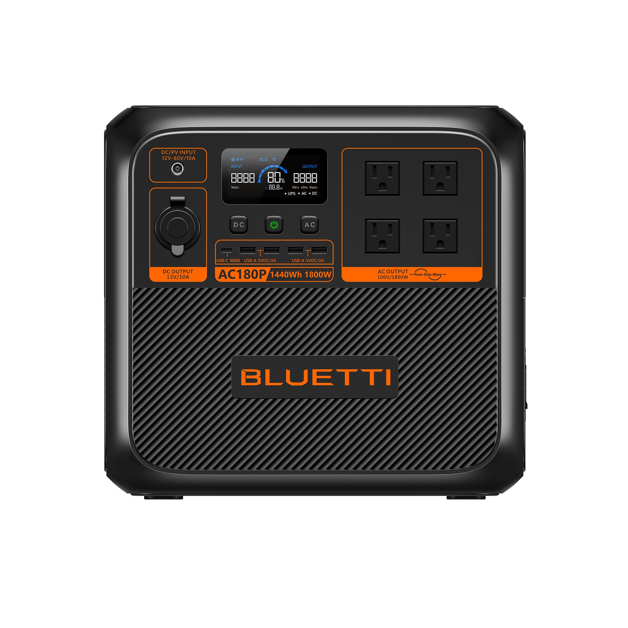 BLUETTI AC180P 大容量ポータブル電源 | 防災推奨・キャンプ |1440Wh、1800W